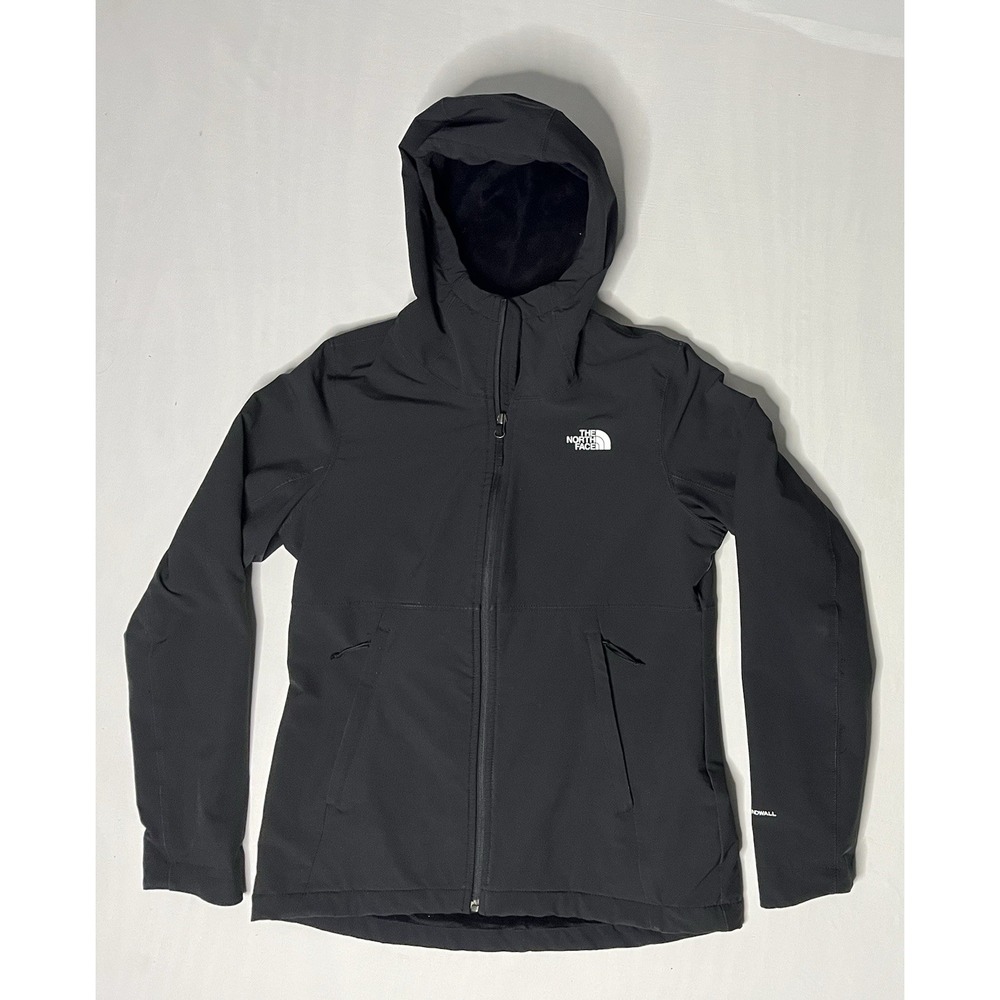 The North Face Windwall Jacket Women's Medium Black Full Zip Hooded Fleece Lined